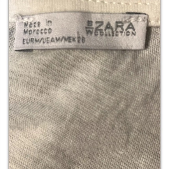 Zara Collection  White Ruffle Top Short Sleeve Top Sz M - Picture 7 of 7